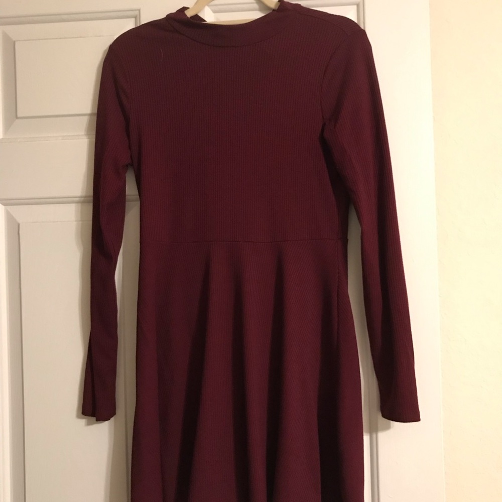 Red long sleeve dress with tie back